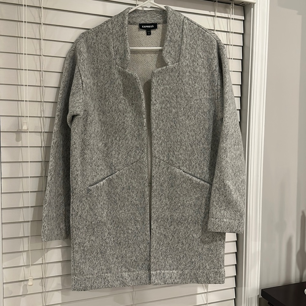 Express Grey Long Sleeve Cardigan Jacket